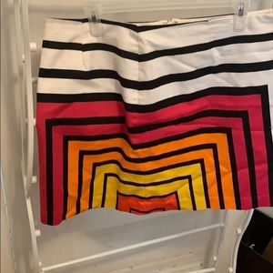 Multi color stripped mini skirt